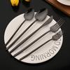 6Pcs/Set Silver Flatware Cutlery Set Stainless Steel Knife Dessert Fork Spoon Tableware Set Festival Kitchen Dinnerware Gift