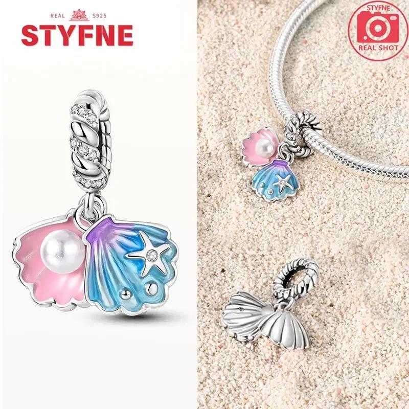 Женский браслет DIY Изысканные ювелирные изделия Подарки Оригинальные шармы Бусины Медь Морская серия Синяя черепаха Морская звезда Ракушка Подвески