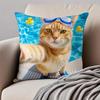 Funny Orange Cat Swimming Pool Peach Skin Pillowcase D Flat Printed Cute Kitten Cushion Cover Sofa Bed Living Room Home Decor