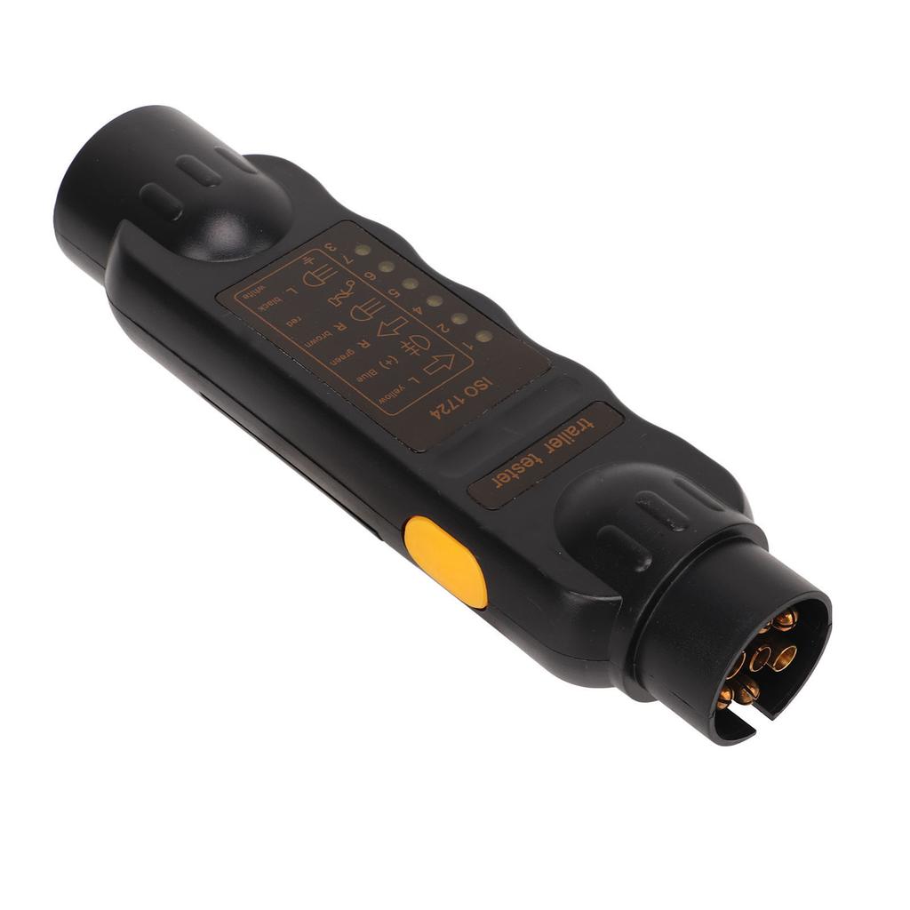 Trailer Socket Tester 7 Pin Electrical Tow Bar Wiring Circuit Light Test Tool for Truck RV Black Label