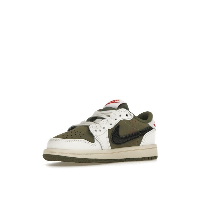 Кроссовки Travis Scott x Air Jordan 1 Retro Low OG SP PS Reverse Olive / Medium Olive Kids Green Black Sail DO5442-200