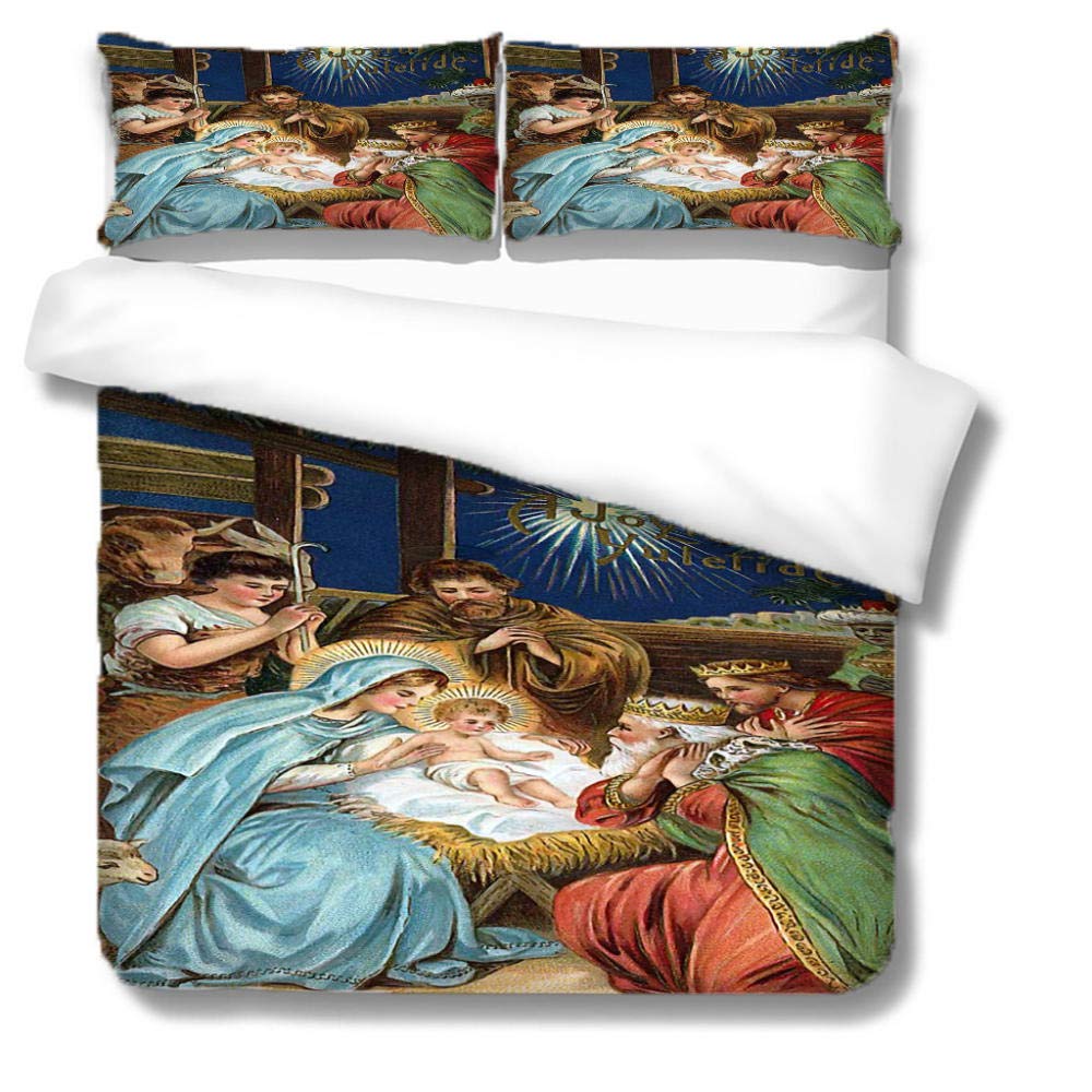 Пододеяльник с изображением Иисуса в 3D, комплект постельного белья с изображением Иисуса Христа, подходит для христианского постельного белья с изображением Иисуса, да благословит вас Бог