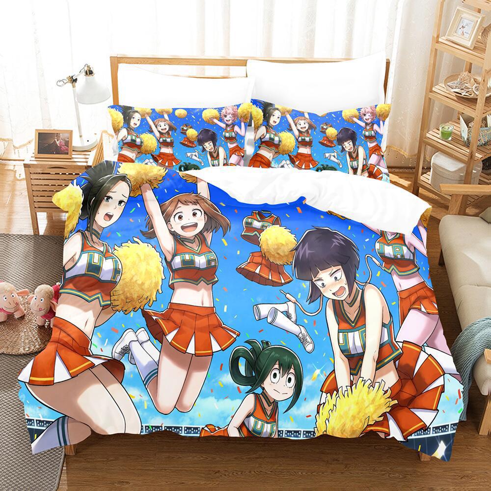 My 3D Cartoon Animation Bedding Microfiber Polyester Cotton 90G Duvet Set Three-Piece Set