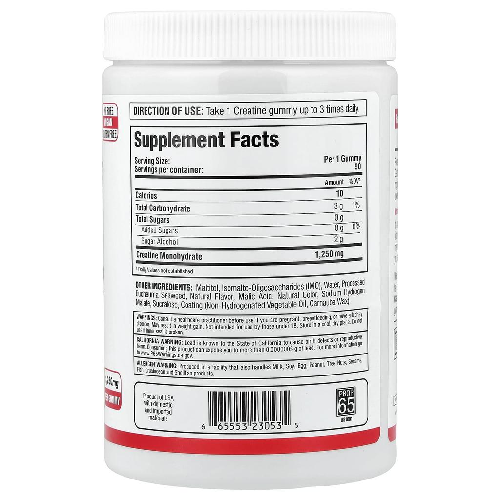 ALLMAX Creatine Gummies, Tropical Fruit Punch, 1,250mg, 90 Gummies