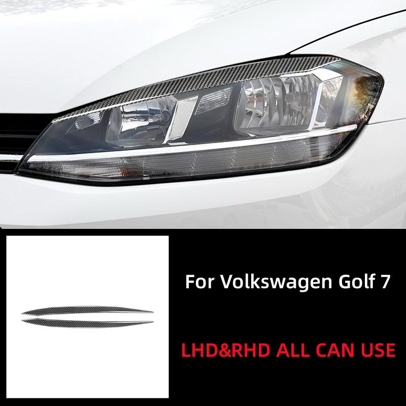For Volkswagen Vw Golf 7 Gti Mk7 2013-2019 Carbon Fiber Auto Headlight Eyebrow Decor Sticker Cover Trim Frame Car Accessories