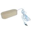 LED Indicator Light Solid Wood Acrylic 3D Lamp Base Wooden Small Night Light Base Creative DIY Beech Wood White Warm Light