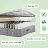 Padded Headboard with Golden Stripes and USB Type-C Charging 180*200 cm, Beige Linen Material Hydraulic Storage Bed (With Mattress)