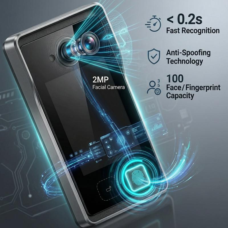 HIWINK TUYA WiFi Video Doorbell 1080P HD Camera IP65 Waterproof Face Palm Vein Fingerprint IC Card NFC Password Access Control