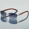 Rimless Rectangle Sunglasses Men Classic Vintage Gradient Shades Women Trendy Fashion Luxury Brand Designer Sun Glasses