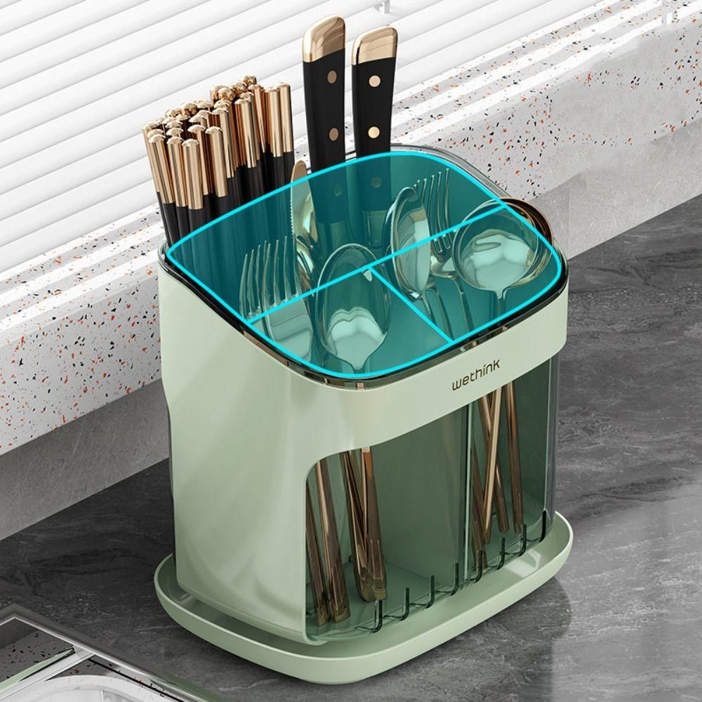 Large Capacity Chopstick Cage Plastic Cutlery Organizer Creative Chopsticks Storage Box  Kitchen