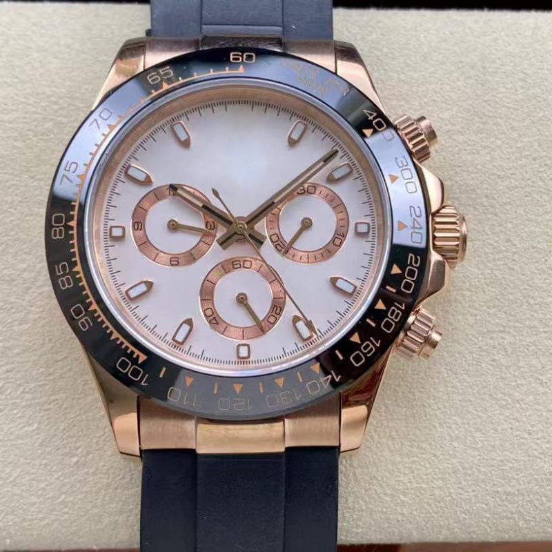 Мужские автоматические механические часы Rolex Daytona 40 мм, многофункциональные, с инкрустацией бриллиантами.