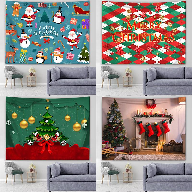 Рождественский фон, ткань, подвесная ткань, прикроватный гобелен для девочек, настенная ткань для общежития, подвесная картина