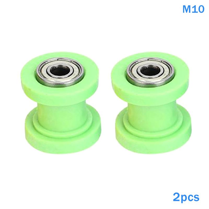 Motorbike Chain Tensioner Pulley 2Pcs 8MM 10MM Guide Wheels for Motocross Offroad Maintenance Performance Kit