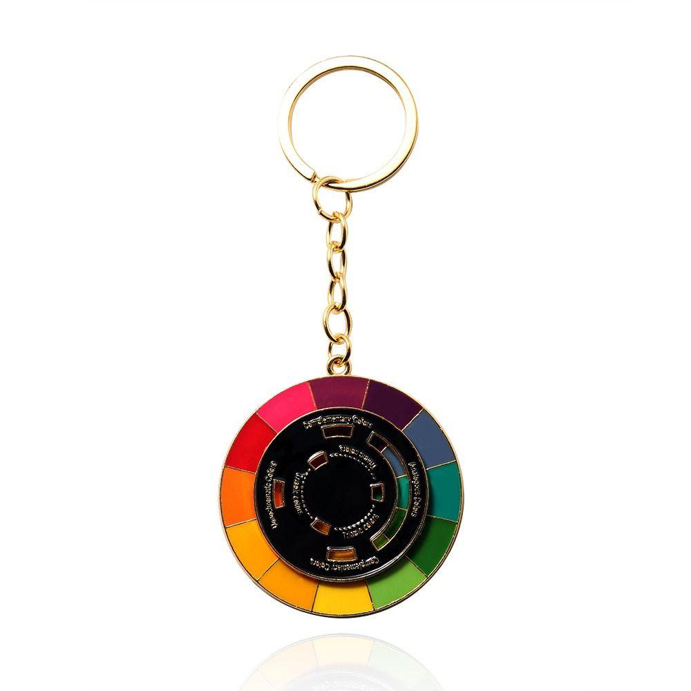Rotatable Color Wheel Keyring Palette Rotable Color Palette Keychain  Clothing Accessories.