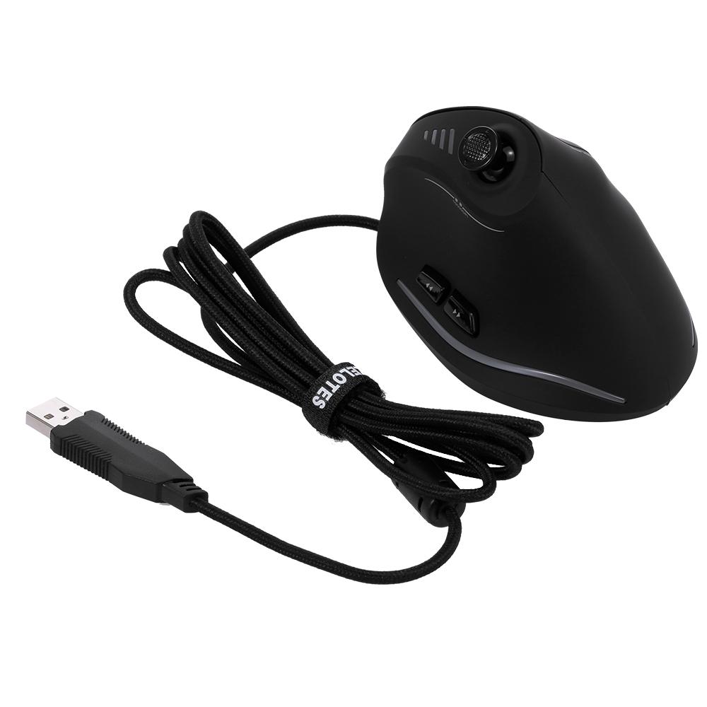 Zelotes C-18 Вертикальная проводная игровая мышь 11 программируемых кнопок Регулируемый лазерный двигатель 10000 точек на дюйм Ремень с подсветкой RGB 128 КБ встроенной памяти