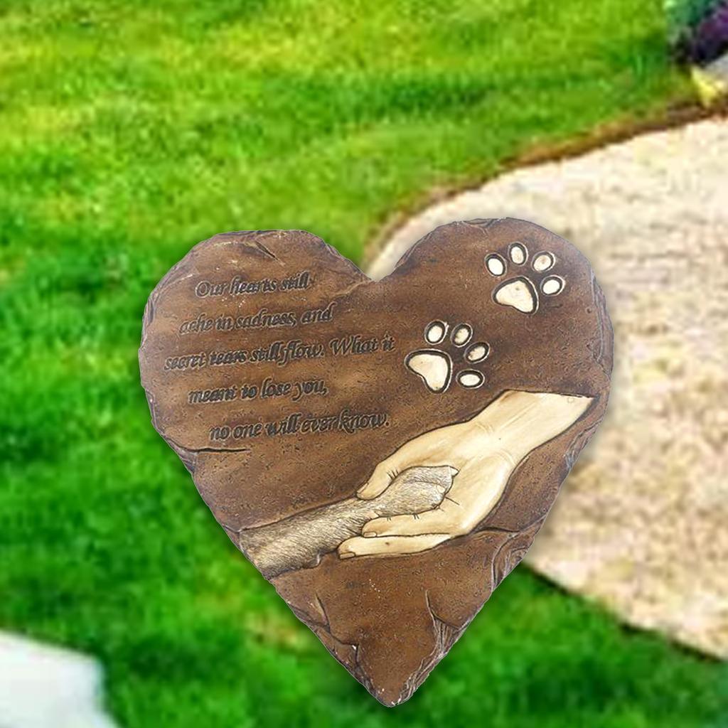 Pet Memorial Gifts Loss Of Pet Dog Gravestone Memorial Stone Paw Print Pet Memorial Headstone for Patio Porch Outdoors