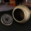 Airtight Lid Loose Tea Storage Container Bronze Metal Tea Canister  For Kitchen Cabinet