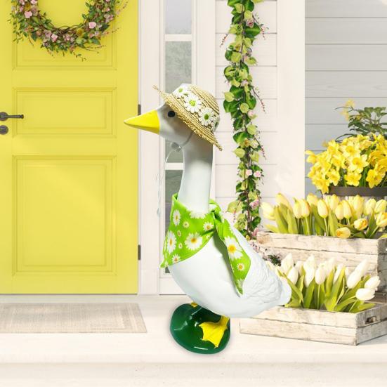 Пасторальный стиль Чепчик Гуся Треугольный шарф Цветочный узор Яркий цвет Костюм Гуся для крыльца Фермерский дом Фотореквизит