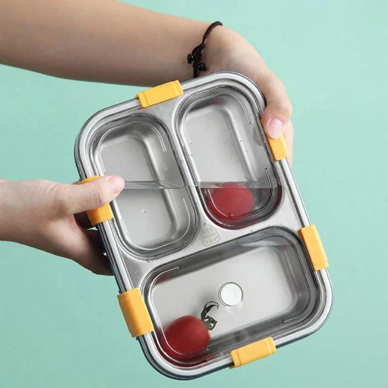 Портативный ланч-бокс с вкладышем из нержавеющей стали 304 и столовыми приборами, контейнер для еды для пикника и кемпинга, бенто-бокс, нож для стейка, золотая ложка, вилка