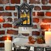 Halloween Crow Night Light Gothic Raven Birds On Church Arch Wall Sconce Light for Halloween Bedside Bedroom Living Room Decor