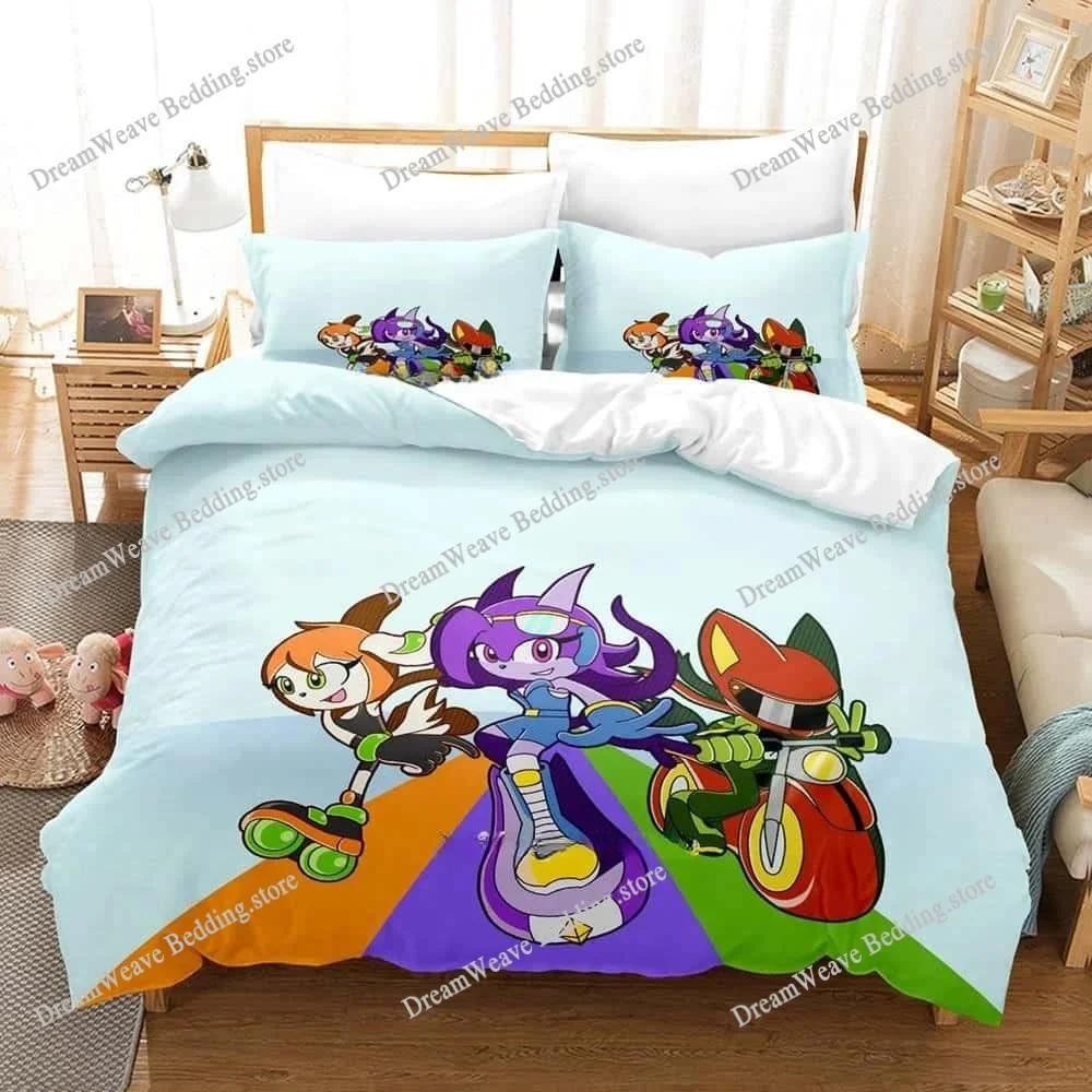 Новый Игровой Набор Постельного Белья Freedom Planet Пододеяльник Одеяло Комплект Постельного Белья Чехол для Одеяла Наволочка Размер King Queen Twin Мальчики Девочки Взрослые74