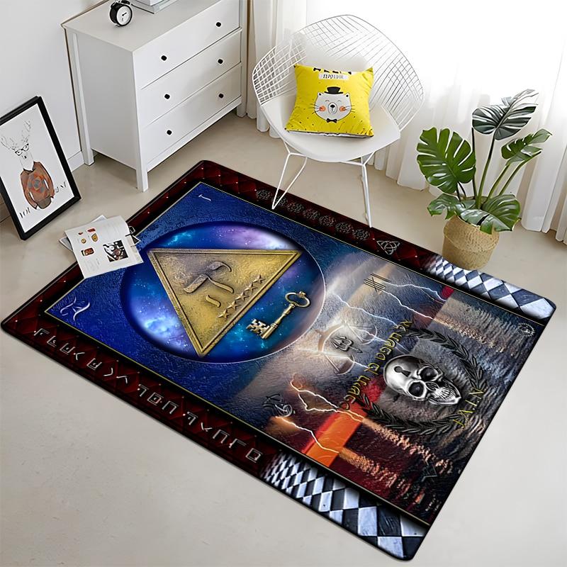 Freemason Masonic Illuminati  Printed Pattern Rug Baby Play Mat Living Room Carpet Decoration Fitness Pet Carpet Tapestry