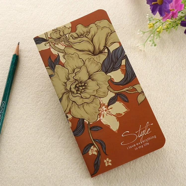 Красивые блокноты Vintage Flower 24 страницы Тонкие блокноты Простые портативные блокноты Канцелярские принадлежности для студентов и учителей