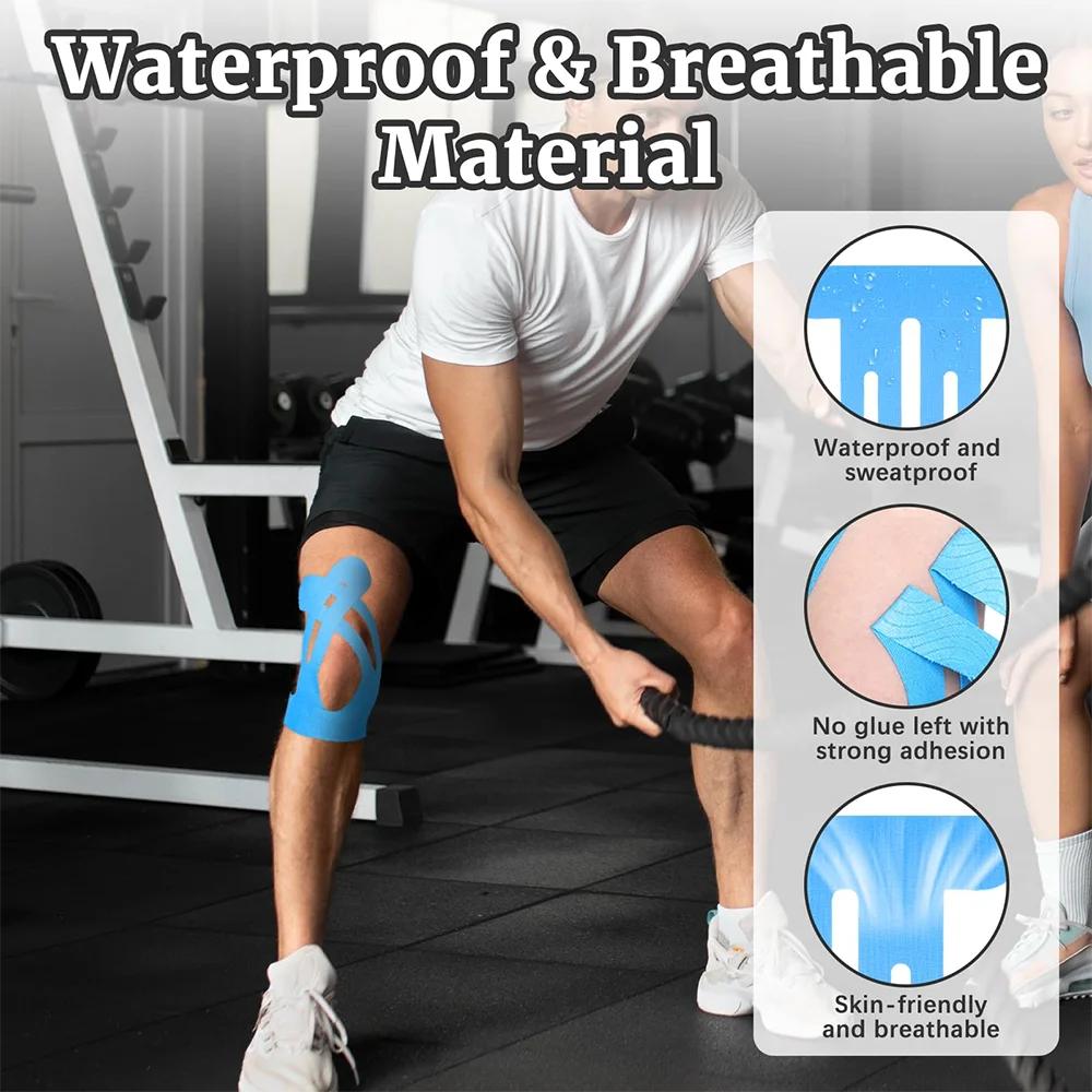 10Pcs Kinesiology Tape For Knees,Waterproof & Elastic,Breathable Knee Tape,Athletic Tape Provide Support & Stability For Running