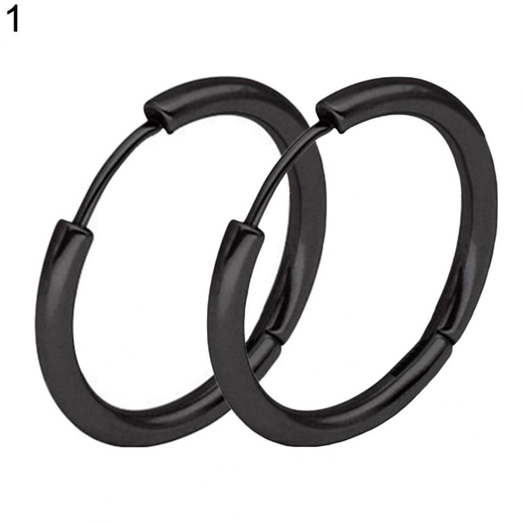 1 Pair Stainless Steel Fashion Punk Unisex Ear Hoop Circle Earrings Jewelry Gift ARI
