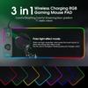 3-In-1 Magnetic Wireless Charging Mouse Pad, Oversized Office Desk Pad, Wireless Charging Luminous Mouse Pad