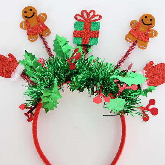 Рождественская повязка на голову праздничный макияж обруч для волос мультфильм снеговики олени Санта шапки повязка на голову для