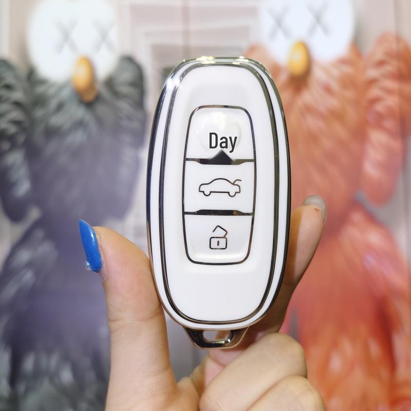 Compatible Key Case for Hongqi EQM5, H7, E-HS3 Models: Full Protective Shell with Buckle for Men and Women