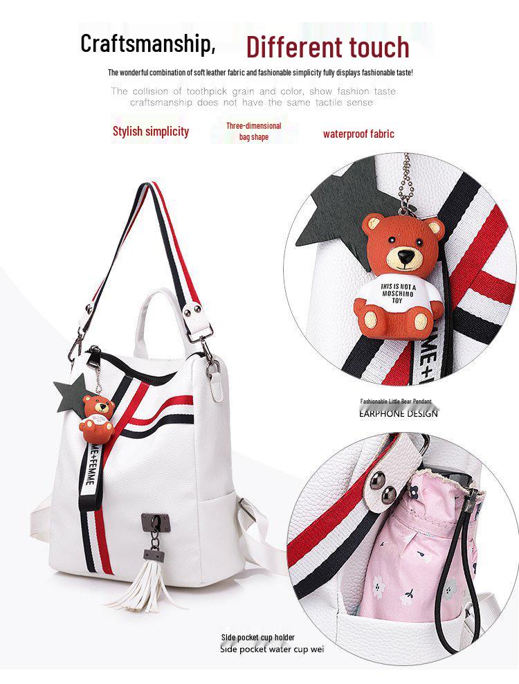 Кулон-лента Медведь Двусторонний плечевой рюкзак для женщин