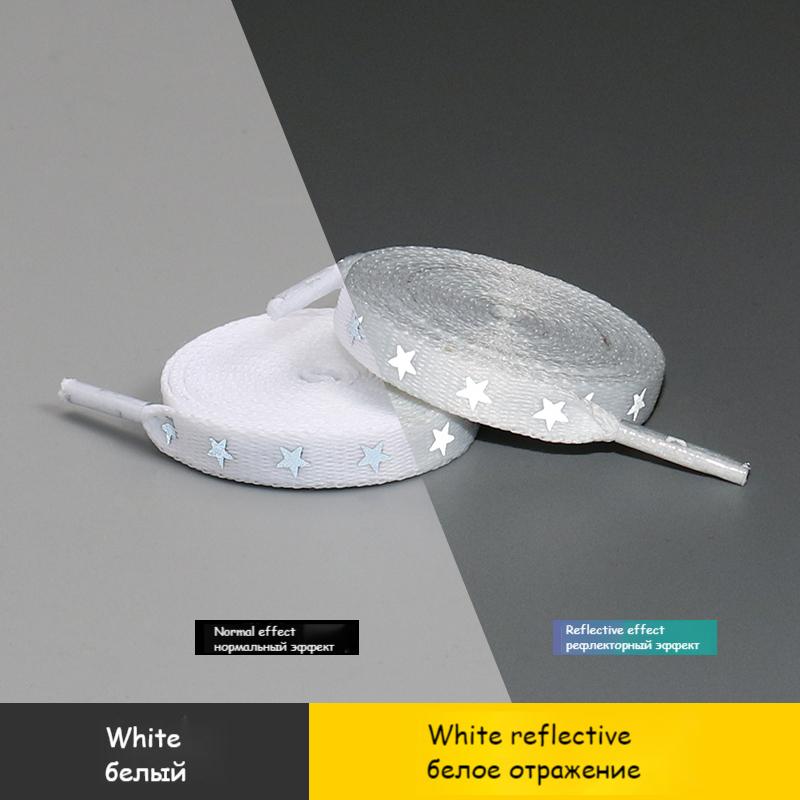 Fashion Holographic Wild Shoe Laces Flat Shoestring Sneakers Shoe Strap Double-sided Reflective Highlight Luminous Shoelaces