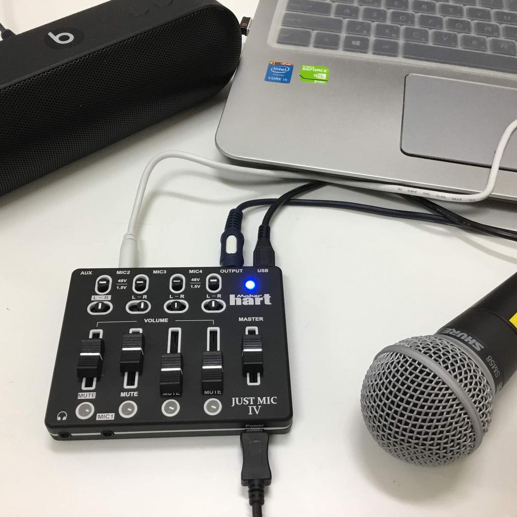 Maker Hart 4-Channel Mic Mixer Just Mic 4 USB 48V