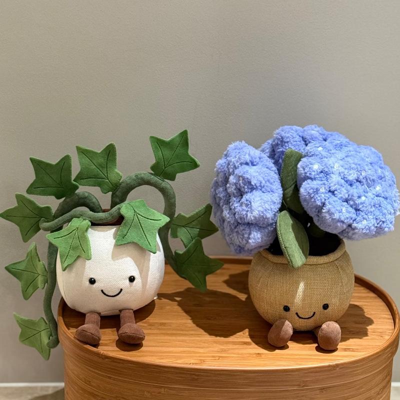 Funny Hydrangea Pot Plant Plush Toy Ivy Doll Decoration Cute Cartoon Gift