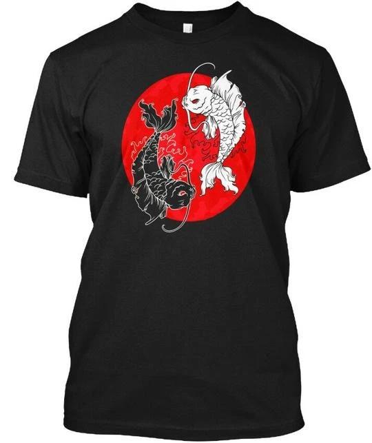 Yin Yang Koi Fish Carp Tai Chi Symbol Japanese T shirt Made in USA Size S to 5XL