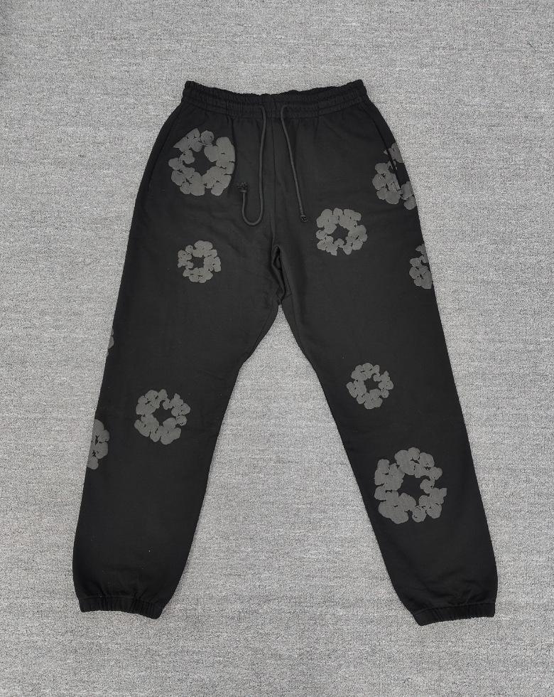 Худи из плотного хлопкового денима с цветочным принтом - Модная американская уличная куртка для мужчин