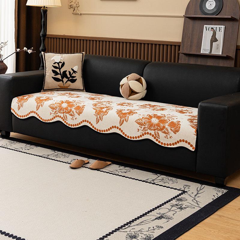 French Special-Shaped Sofa Cushion New Light Luxury High-End Sense Four-Season Universal Straight Row Non-Slip Seat Cushion Sub-Cover Cloth Towel