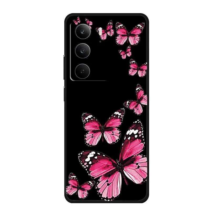Для Realme Narzo 80 Lite 5G Чехол Narzo80 Lite Чехол Мультяшный Кот ТПУ Черный Силикон Мягкий Чехол для Телефона Для Realme Narzo 80Lite Funda