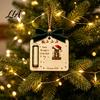 Handmade Cash Gift Card Holder Personalized Letter Christmas Money for Cash, Wooden Alphabet Hanging Gifts Ornament with Velvet Bow Holiday