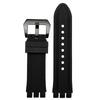 Classic New High Quality Mens Black Soft Waterproof Diving Silicone Rubber Watchband for Swatch YOS440 413 424 Series 23MM