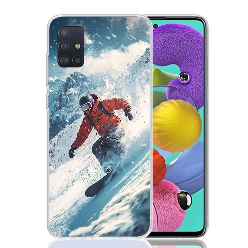 Adventure Snowboarding Extreme Phone Case for Samsung Galaxy A52 A51 A50S A12 A22 A32 A72 A10S A30S A31 A71 Note 20 Ultra 10 Plu