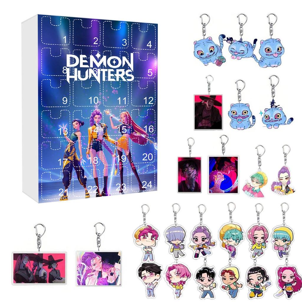 Kpop Demon Hunters Advent Calendar K Pop Demon Hunters Rumi Mira Zoey Tiger Christmas Countdown Advent Calendar Gift 24 Days