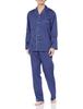 Gunze KaiminNavi Silk Long Sleeves and Size M Sleep-Friendly Pajamas, Pants, Silk-Blend Fabric, Men's, Blue,