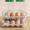 Egg Storage Box Double Layers Transparent Visible 32 Grids Large Capacity Food Grade Pull Out Drawer Type Stable Stackable Fridge Egg Container