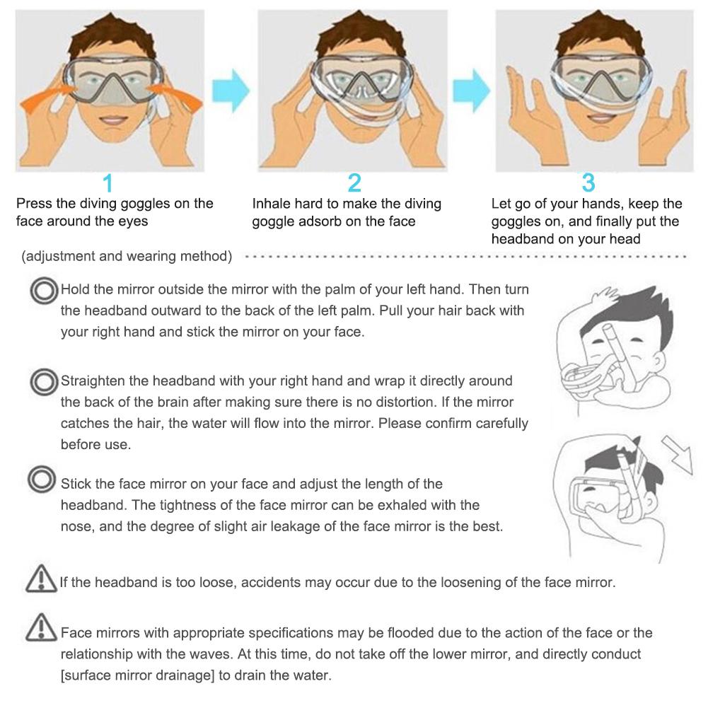 Professional Snorkeling Mask Panoramic Wide View Snorkels Diving Goggles Wear Resistant Freediving Mask for Free Swim