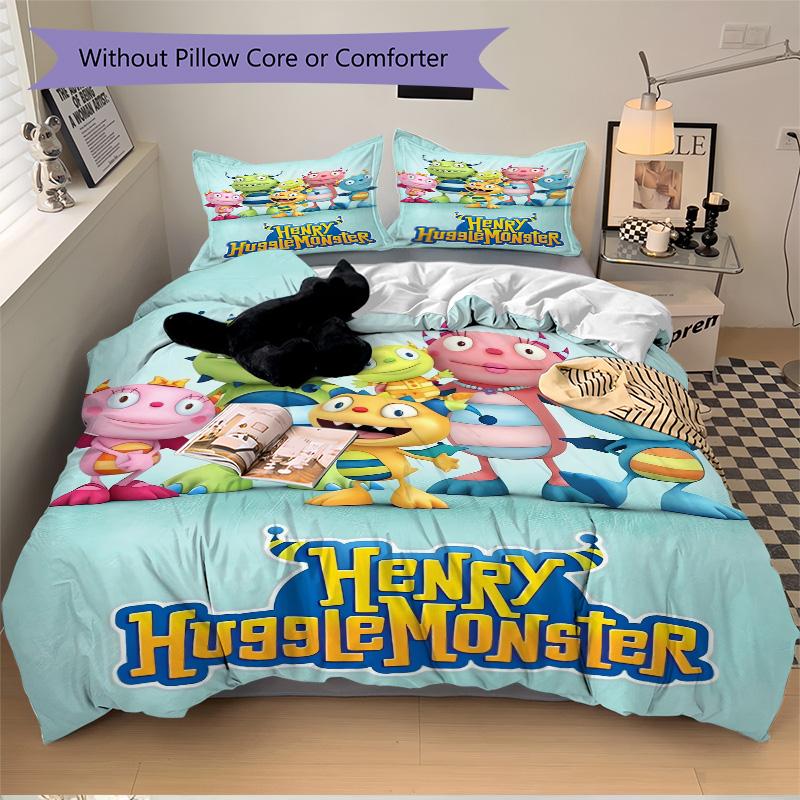 Monster Friends Adventure Print 3Pcs Bedding Setduvet Cover With 2 Bedropillowcase Home Birthday Gift