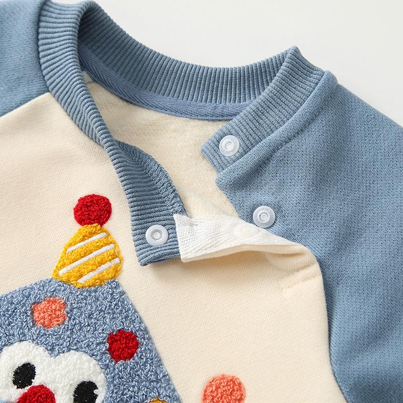 Kids' Autumn Cartoon Long Sleeve Sweatshirt Set - Korean Style Boys' Two-Piece Ensemble