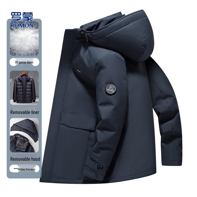 Romon Men's 90% Goose Down Mid-Length Jacket